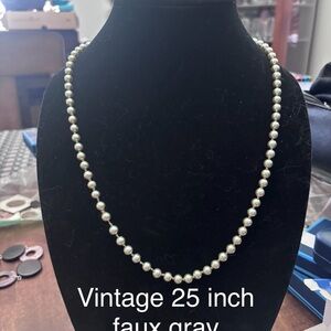 Elegant Gray “Pearl” Necklace